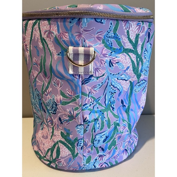 Lilly Pulitzer Purple Insulated Beach Cooler Multi Seacret Escape Home NWOT - Picture 4 of 11